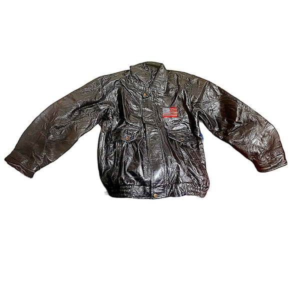 SUPER RARE Vintage Black Authentic Leather Bomber Jacket - Picture 4 of 5